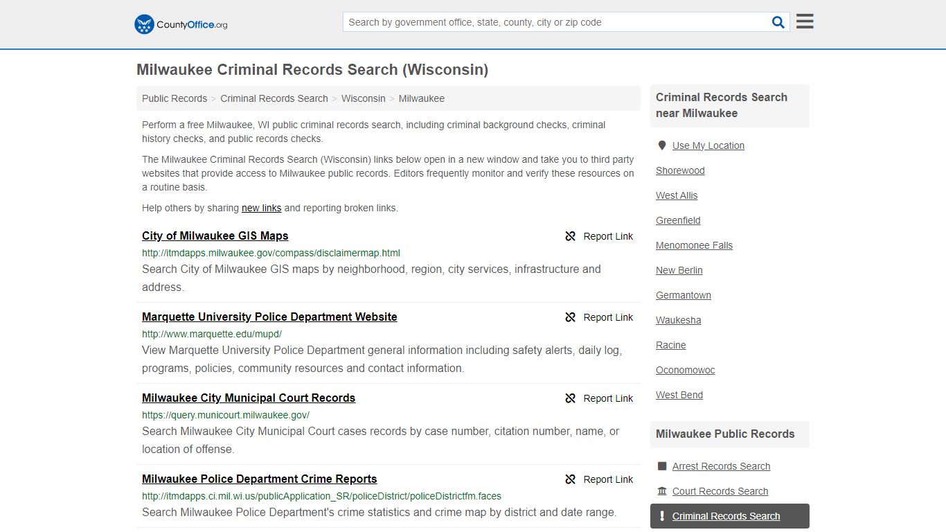 Criminal Records Search - Milwaukee, WI (Arrests, Jails & Most Wanted ...